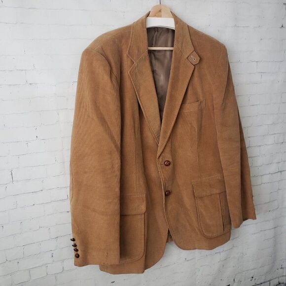 Cambridge Classics VTG Corduroy Blazer Jacket Size 44 Reg Elbow Patch Chin Strap - Picture 2 of 12